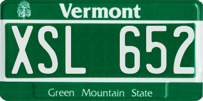 VT license plate XSL652