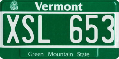VT license plate XSL653