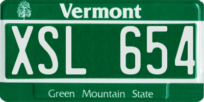 VT license plate XSL654