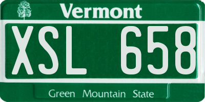 VT license plate XSL658