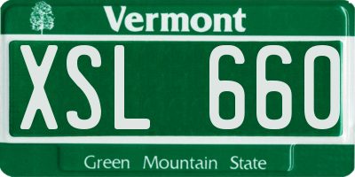 VT license plate XSL660