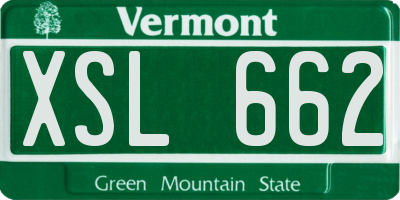 VT license plate XSL662