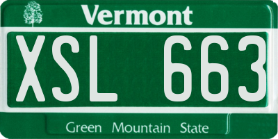 VT license plate XSL663