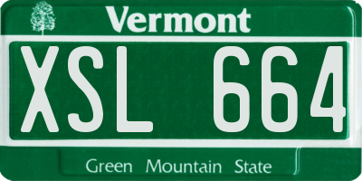 VT license plate XSL664