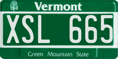 VT license plate XSL665