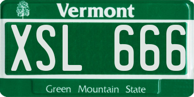 VT license plate XSL666