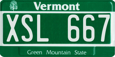 VT license plate XSL667
