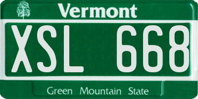 VT license plate XSL668