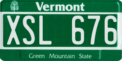 VT license plate XSL676