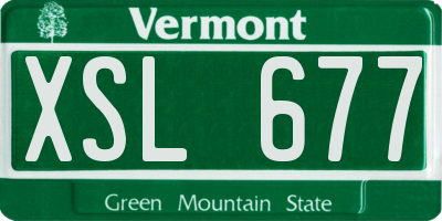 VT license plate XSL677