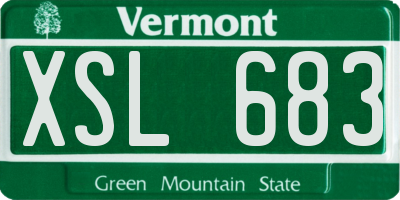 VT license plate XSL683