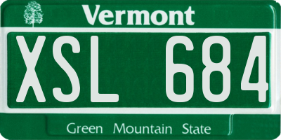 VT license plate XSL684