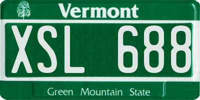 VT license plate XSL688