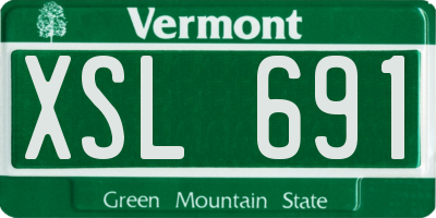 VT license plate XSL691