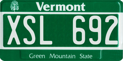 VT license plate XSL692