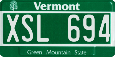 VT license plate XSL694
