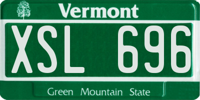 VT license plate XSL696