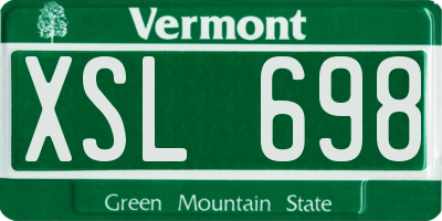 VT license plate XSL698