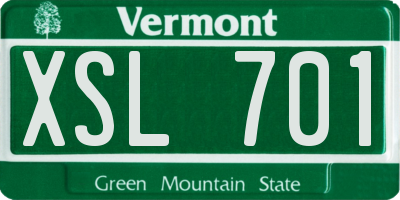 VT license plate XSL701
