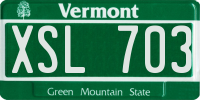 VT license plate XSL703
