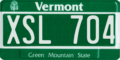VT license plate XSL704