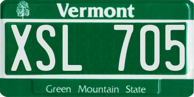 VT license plate XSL705