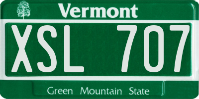 VT license plate XSL707