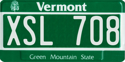 VT license plate XSL708