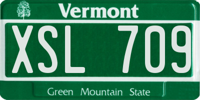 VT license plate XSL709