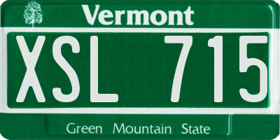 VT license plate XSL715