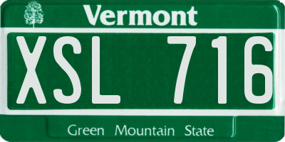 VT license plate XSL716