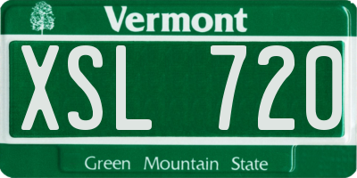VT license plate XSL720