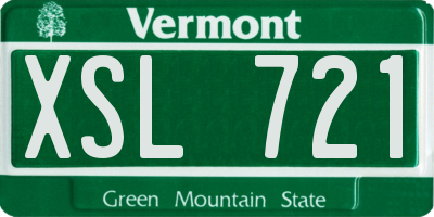 VT license plate XSL721