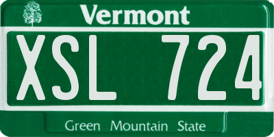 VT license plate XSL724