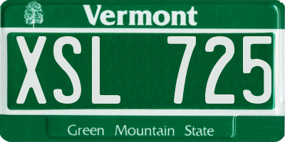 VT license plate XSL725