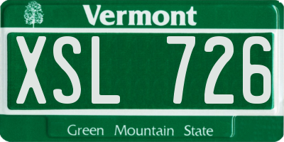 VT license plate XSL726