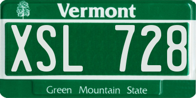 VT license plate XSL728