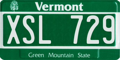 VT license plate XSL729