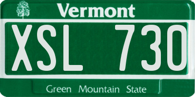 VT license plate XSL730