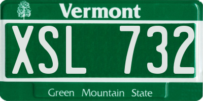 VT license plate XSL732