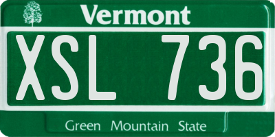 VT license plate XSL736