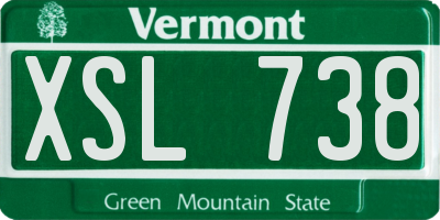 VT license plate XSL738