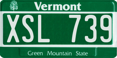 VT license plate XSL739