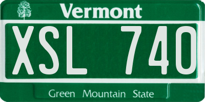 VT license plate XSL740
