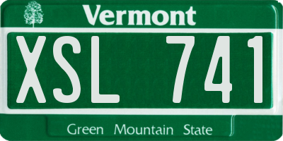 VT license plate XSL741
