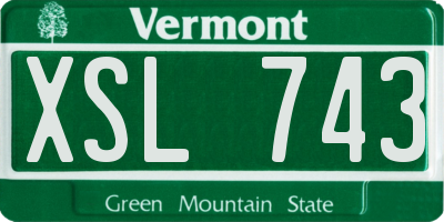 VT license plate XSL743