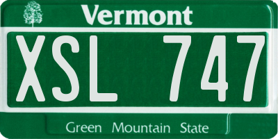 VT license plate XSL747