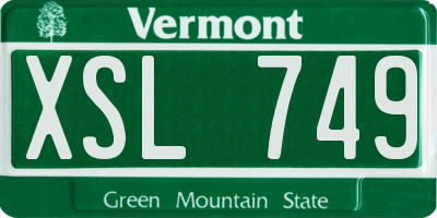 VT license plate XSL749