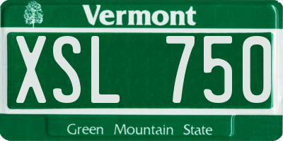 VT license plate XSL750