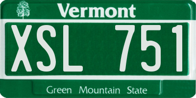 VT license plate XSL751